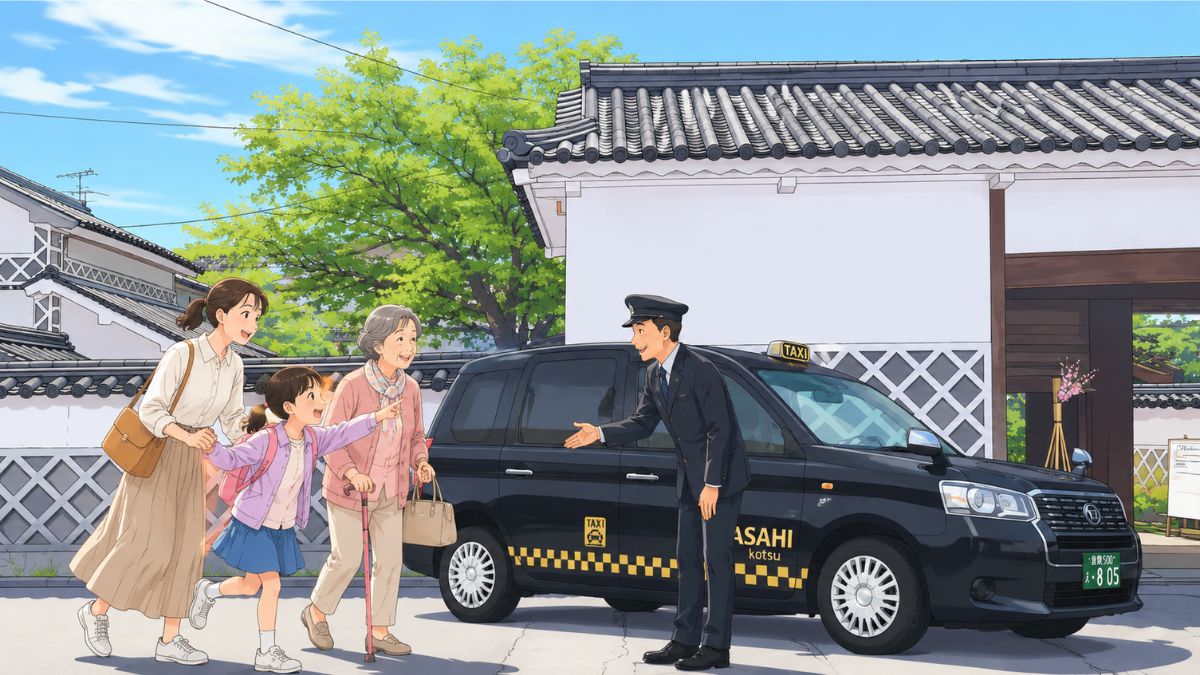倉敷 観光タクシー｜歩かずに楽しむ倉敷旅行｜タクシーだからできる やさしい観光ルート｜３世代の思い出作りにも♪